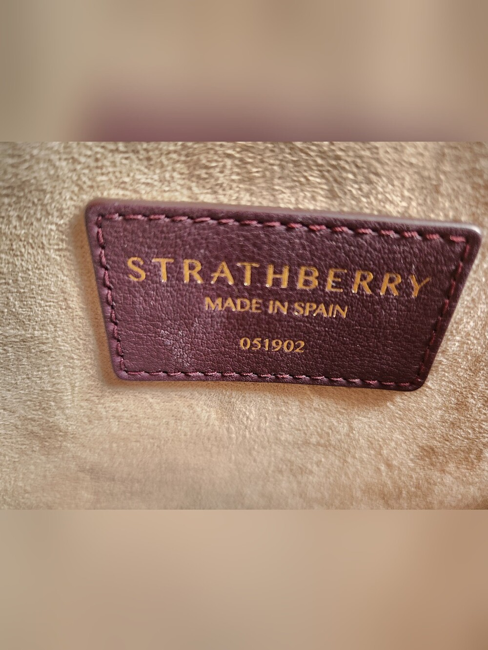 Strathberry Midi Tote - Full Set - Like New (Tri Color Burgundy/Pink/Rose) - Picture 10 of 14